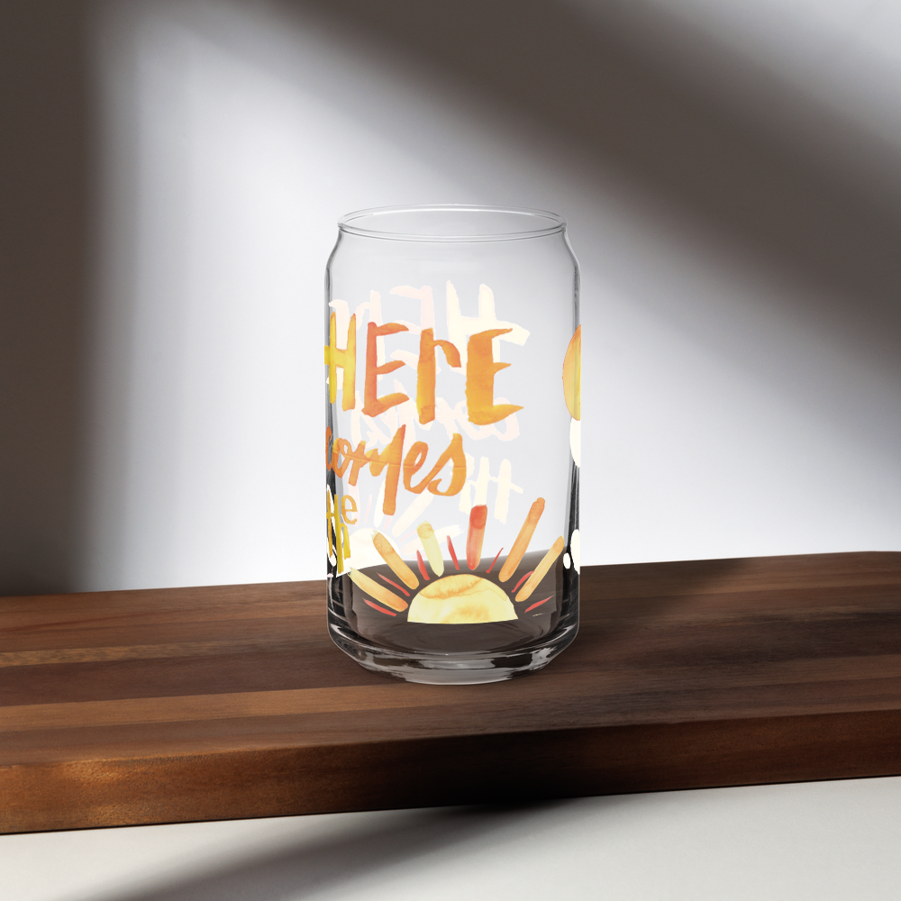"Here Comes The Sun" Can Glass
